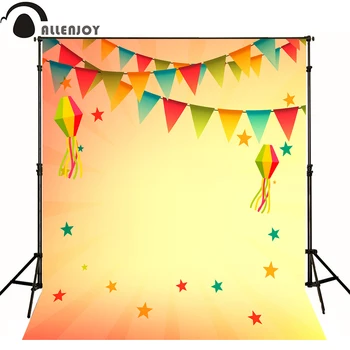 Allenjoy Photographic background flag color star warm color baby happy birthday party backdrops studio
