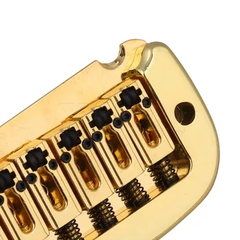 Yibuy Golden Double Locking System Tremolo Bridge for 6 String Electric Guitar