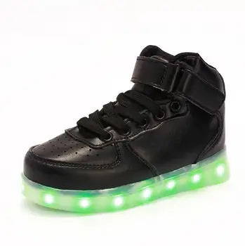 STRONGSHEN New USB Charging Kids Sneakers Fashion Luminous Lighted Colorful LED lights Children Shoes Casual Flat Boy girl Shoes