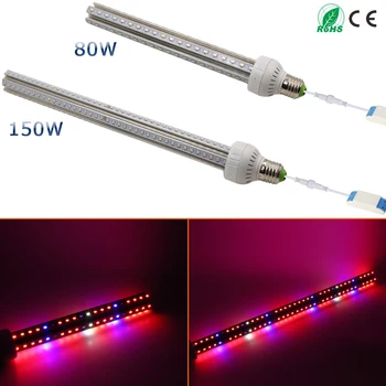 360 degrees lighting !! Discount 85-265V 80W/150W E27 Led Grow Light Lamp For Plants Vegs Hydroponic System Grow/Bloom