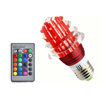 1pcs AC 110V ~ 220V Dimmable E27 3W RGB Acrylic Color Changing LED Light Bulb Lamp + 24 Key IR Remote Controller