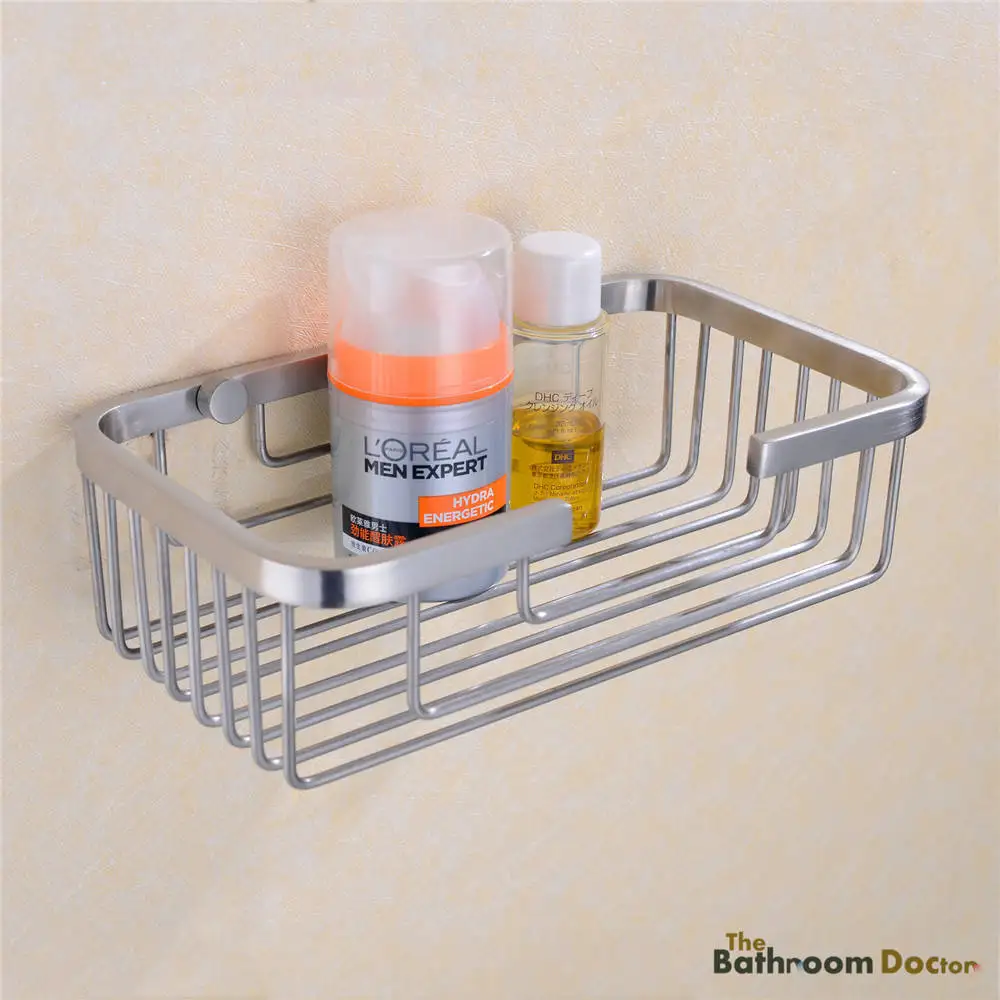 Brushed Nickel Stainless Steel Bathroom Shower Shelf Wire Basket Storage Caddy 09-140