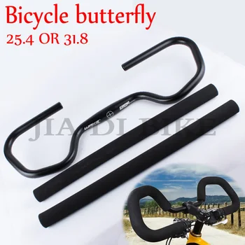 Bicycle Handlebar Mountain Bike Road bike Fixed Gear Refit Bicycle handlebar butterfly Aluminum 25.4 / 31.8 * 595MM Handlebar