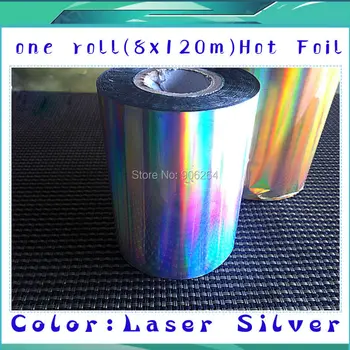DIY Transfer Hot Stamping Paper Hot Selling Hot Foil Stamping Laser Silver Color 80mmx120M Heat Transfer Foil Film