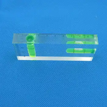 HACCURY High Precision Bubble Level Transparent Two Directions Submit Levels Square Column Spirit Level Size 100*40*15mm