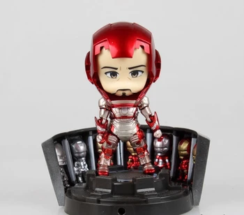 The Avengers Cute Nendoroid Q Iron Man Mark 42 Tony Stark 15 CM PVC Action Figure Collection Model Toy
