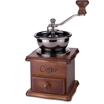 Mini Coffee Grinder Makers Manual Stainless Steel Retro Coffee Spice Mill With High-quality Porcelain Movement