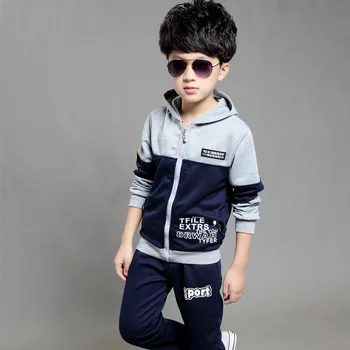 2017 casual children clothing boy zipper clothes sets children sport suits big girl & boy Tops + Pants 2pcs kids clothes sets
