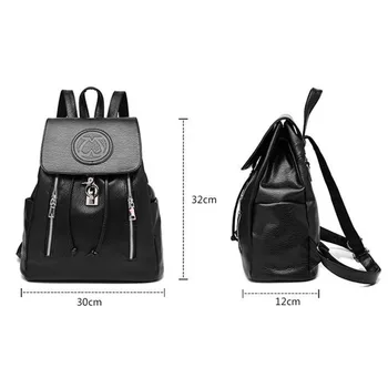 KAKINSU Fashion Leather Backpack Women Bags Preppy Style Backpack Girls School Bags Zipper Shoulder Women's Back Pack
