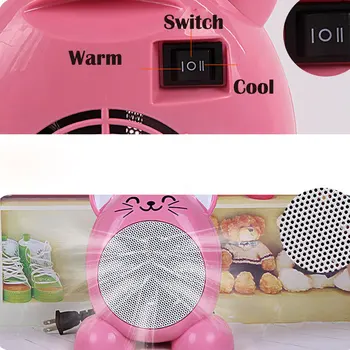 4 Color Portable Desk Fan Mini Warm Air Electric Heater Fire-protection Materials Handheld Electric Heating for Office Home