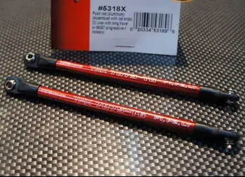 2pcs TRAXXAS 1/10 E-REVO SUMMIT REVO Aluminum red Push rod with rod ends #5318X
