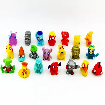50pcs/lot PVC soft puppets action figure toy 2-3cm Colorful cartoon anime garbage trash pack model toy for children random send