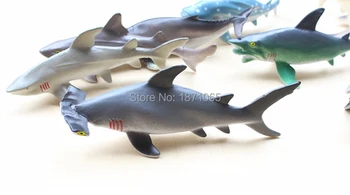 10 Pcs/Lot Soft Plastic Big Sharks Model Set 15-20cm PVC Sea Life Shark Whale Marine Life Action Figure Toys