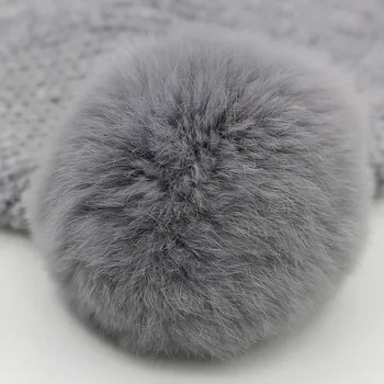 Fashional Winter Real Fur pompom Rabbit Fur Beanie Hat Caps For Girls Cool Wool Winter Hats For Womens Casual Gorros Hats Caps
