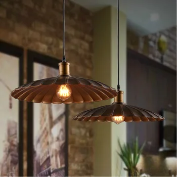 American Retro Industrial Contracted Creative Iron Corridor Umbrella Pendant Light Coffee Shop Decorationl Light