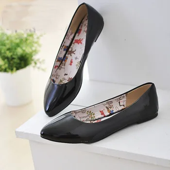 PU Leather Point Toe Women shoes Casual Flat Shoes office lady women platforms Slip-On spring autumn shoes