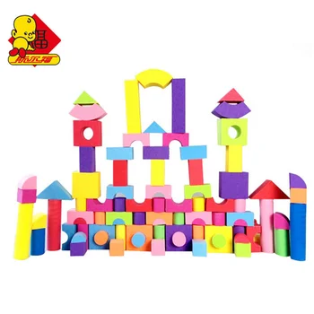 SURF 100 PCS Big Size EVA Safe Foam Blocks for Children Baby Soft Building Bricks Toys Early Educational Learning Toy Gift