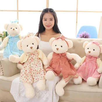 Big size Kawaii Teddy bear wear a skirt Plush toys 65cm kids stuffed dolls for girls birthday gifts