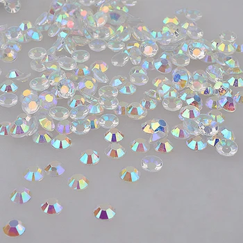 New 1000pcs/bag Glitters White AB 3d Nail Art Rhinestones Shiny Manicure Decor Crystal Studs Beauty Stickers on Nails DIY Tools