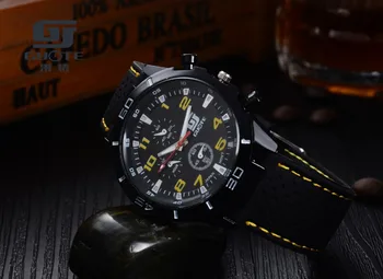 2017 new fashion casual watch man 3 eye brand luxury mountain climbing military silicone strap men quartz watch reloj hombre