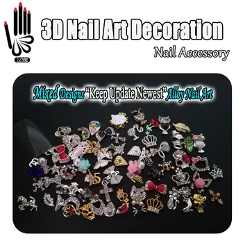Nail Decortaion 10pcs/Lot 3D Mixed Designs Keep Update Newest Glitter Rhinestone Alloy Nail Art Decoration for Nail Jewelry