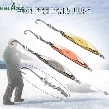 Winter Ice Fishing Lures jigging Spoos 55mm 10g/60mm 14g Artificial Hardaits for Ice Fishing Pesca Lure Hook Tackle Accessories