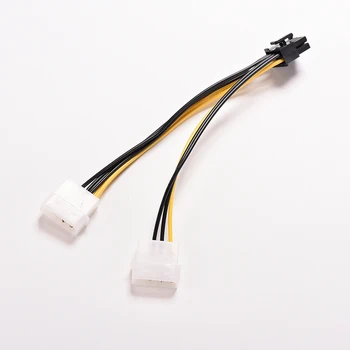 10pcs 8 Pin PCI Express Male To Dual LP4 4Pin Molex IDE PCI-E graphic Video Card Power Cable Adapter 15cm