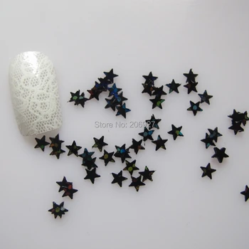 GD4-1 20g/bag Cute Laser Black Star Nail Art Shinny Glitter Cute Decoration Nail Art Decoration