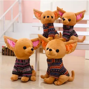 Creative Chihuahua dog Plush toys Imitation dog doll Cartoon birthday gift 40cm