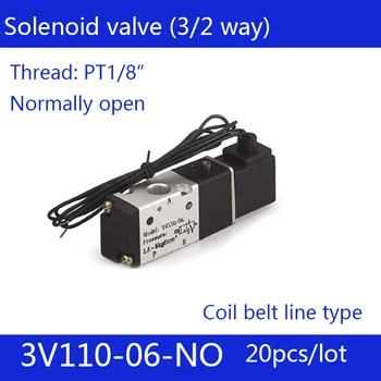20PCS Coil belt line type 3 port 2 position Solenoid Valve 3V110-06-NO normally open, DC24v,DC12V,AC110V,AC220V
