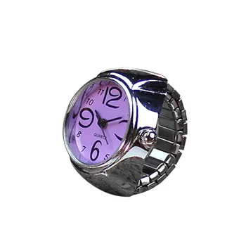 Creative Luxury Watches women men Fashion Quartz wristwatch Finger Ring Watch Elastic Bracelet Silver Stainless Steel Casual