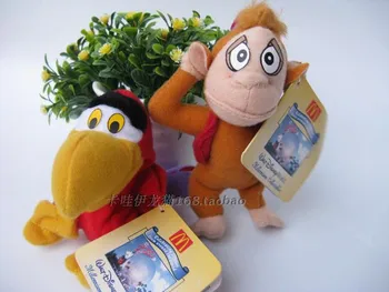 2pcs lot Aladdin Plush Toys Mini Abu Monkey Plush And Iago Parrot Bird 10cm