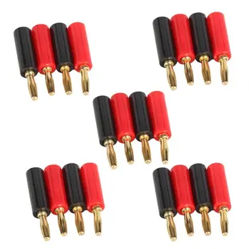 Gold Plated 4mm Banana Plug Connectors Adapter Speaker Wire Audio Cable Pack Of 20