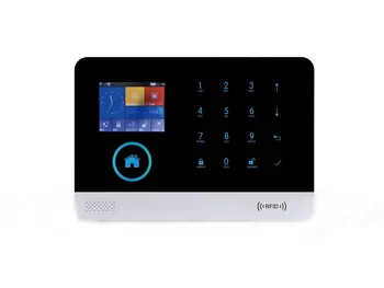 LCD Wireless Wifi GSM Autodial Call RFID SMS Text Home House Office Security Burglar Intruder Alarm With Strobe Flash Siren