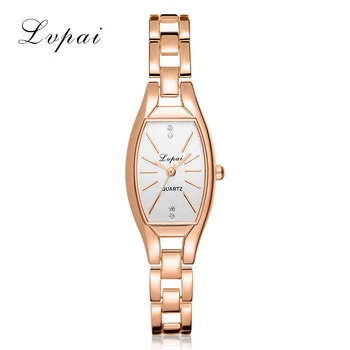 2017 New LVPAI Famous Brand Rose Gold Ellipse Alloy Quartz WristWatches Women Fashion Luxury Watch Women Dress Watches LP104