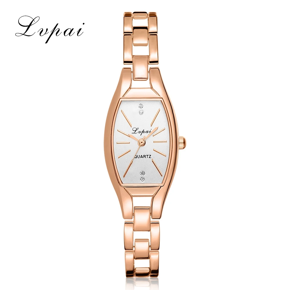 2017 New LVPAI Famous Brand Rose Gold Ellipse Alloy Quartz WristWatches Women Fashion Luxury Watch Women Dress Watches LP104