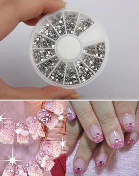 2000pcs 1.5mm Nail Art Decorations 3D Clear Transparent Round Glitter DIY Nails Sticker Rhinestones Beauty Tools