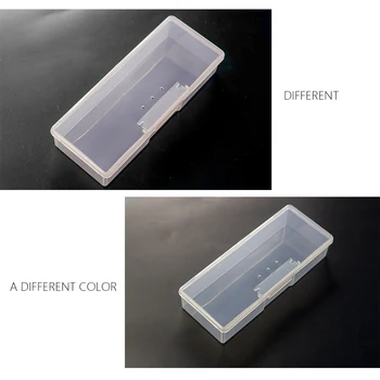 DB01-High capacity Transparent Storage Rectangle Box Nail Art Brushes Tools Holder Case Plastic Nail Art Accessories Box Empty