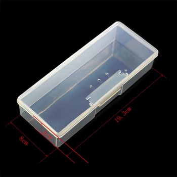 DB01-High capacity Transparent Storage Rectangle Box Nail Art Brushes Tools Holder Case Plastic Nail Art Accessories Box Empty