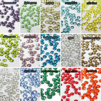 SS6 1.9-2mm 1440 pcs /pack crystal many colors 3d Nail Art decorations Non Hot Fix Glue on rhinestones for nails stone DIY
