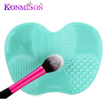 Konmison Sucker Silicone Cosmetic Makeup Brush Cleanser Mat On Handbasin Washing Pad Scrubber Board Washing Makeup Cleaning