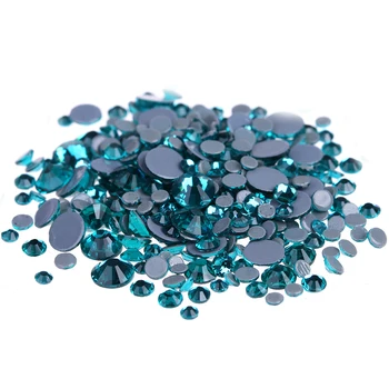 Hotfix Rhinestones Blue Zircon Color Crystal Glue Backing Rhinestone Perfect For Clothes Shoes Dresses DIY Decorations