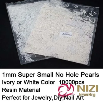 Wholesale No Hole Round Pearls 1mm 10000pcs Resin No Hole Imitation Pearls Glue on Craft Art Pearl Beads For DIY Decoration