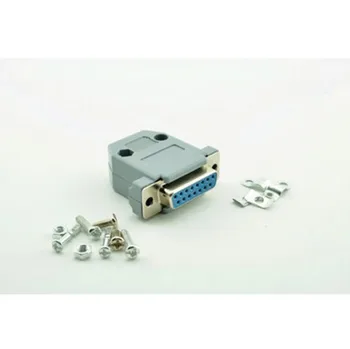 10 Sets VGA D-Sub Two Rows 15 Pin DIY VGA Female+Shell Plastic Adapter Extend Converter VGA Connector For DIY VGA Cable