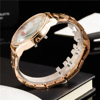 PINBO Ladies' Fashion Watches Gemstone Luxury Watches Women Rose gold watch Female Quartz Wristwatches Relogio Feminino 2017