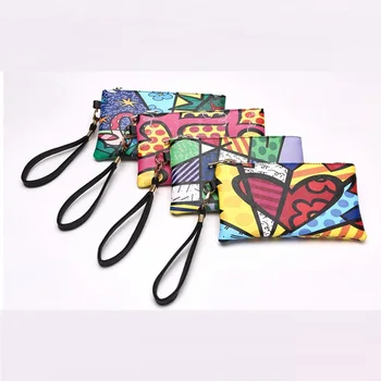 Purchase BRITTO PU Clutch Wallet For Passport & Key Fashion Graffiti Style Multifunctional Small Zipper Open Purse