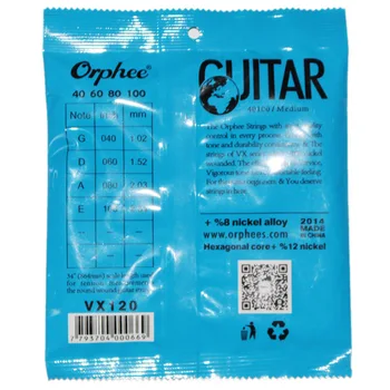 Strong Durability Orphee Electric Bass Strings Hexagonal Steel Nickel Alloy Wire Bass Strings(With 3 Free Guitar Picks)