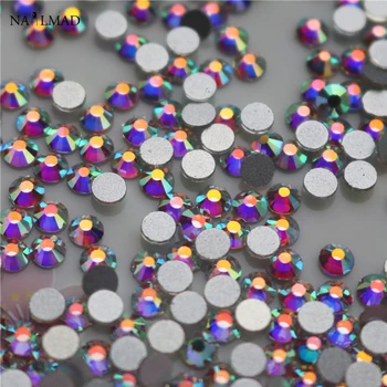 1400pcs SS3 1.35mm Shiny AB color Nail Rhinestones Round Bottom Mini Crystal Stones Nail Art Decoration DIY Nail Tools