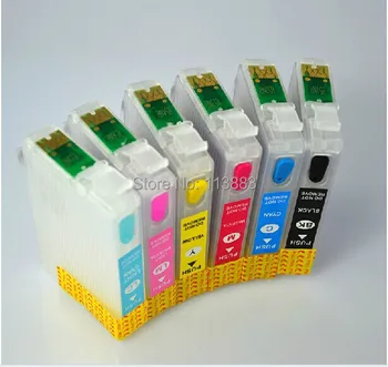 6 color 85N T0851N -T0856N Refillable ink cartridge for EPSON 1390 T60 A3 printer Auto reset chip