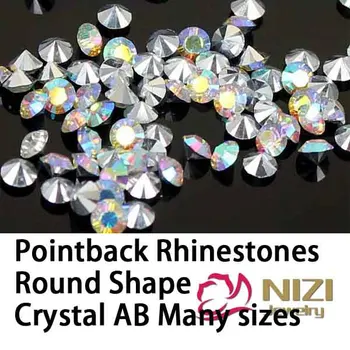 Wholesale Point Back Rhinestones For DIY Decoration Round Shape Crystal AB Many Sizes For Choose New Round Resin Stone Beads